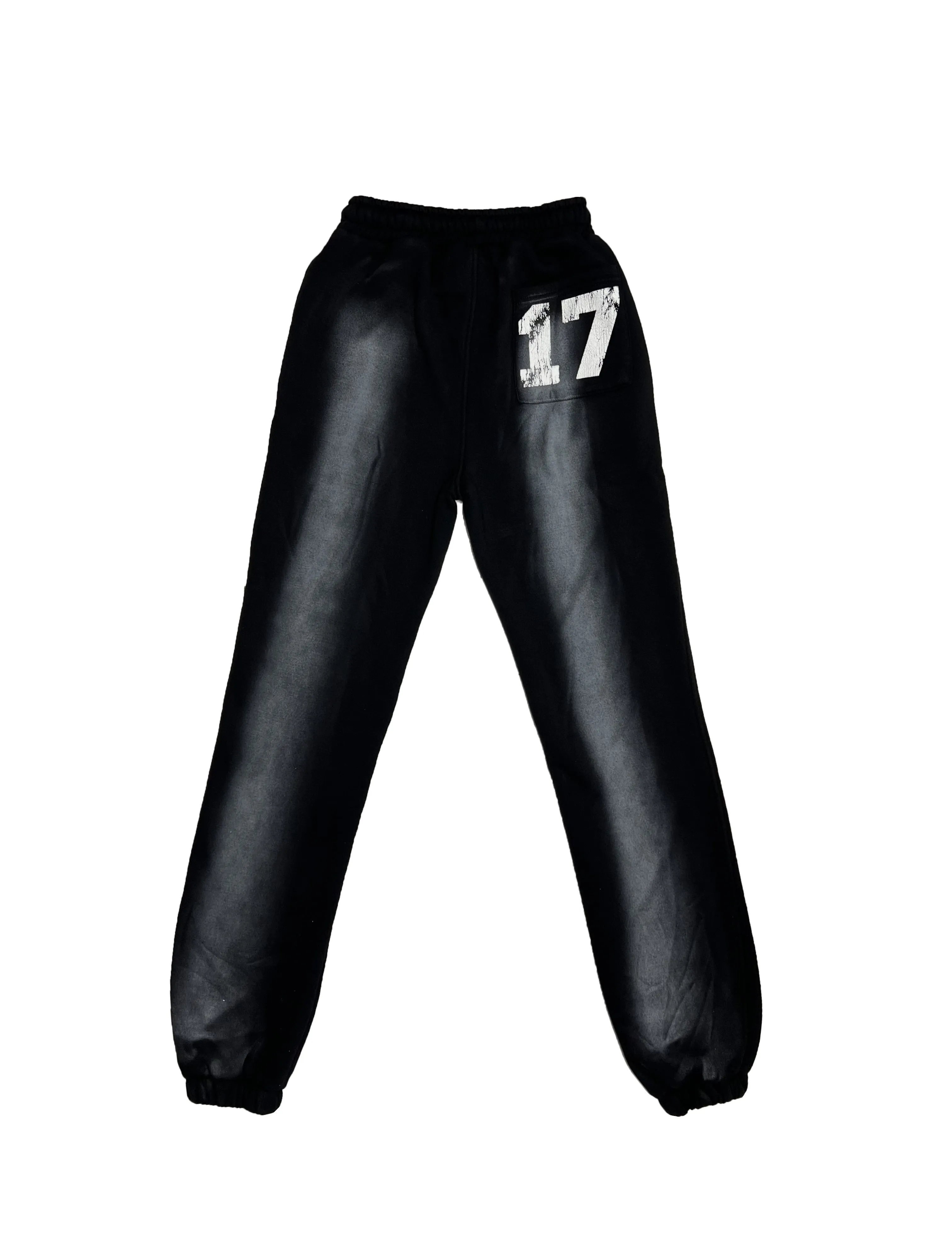 Run 17 Up Black Spray Print Pants