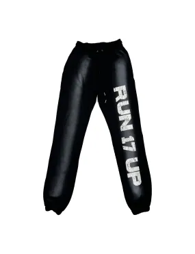 Run 17 Up Black Spray Print Pants