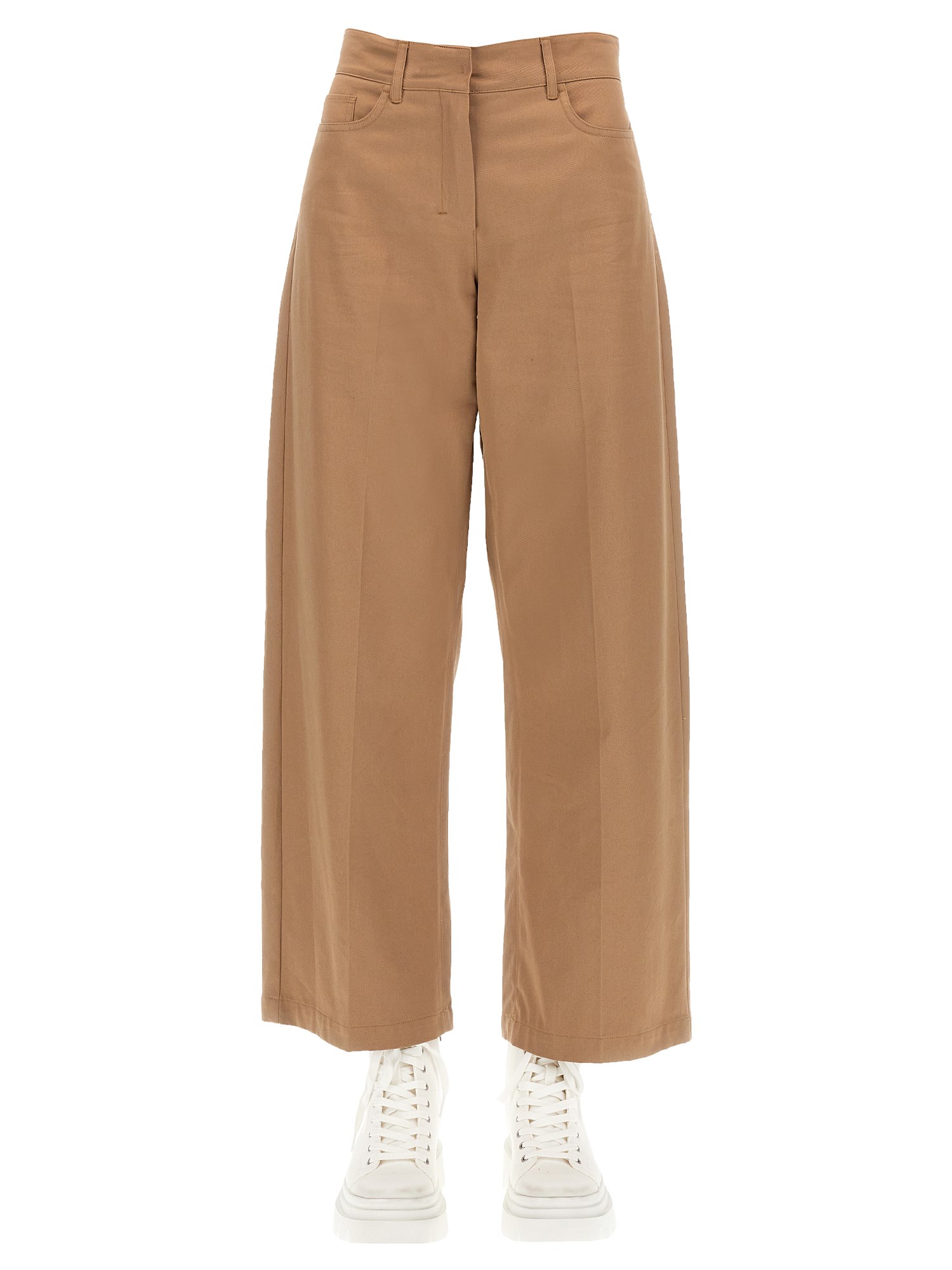 S MAX MARA    WIDE LEG COTTON PANTS