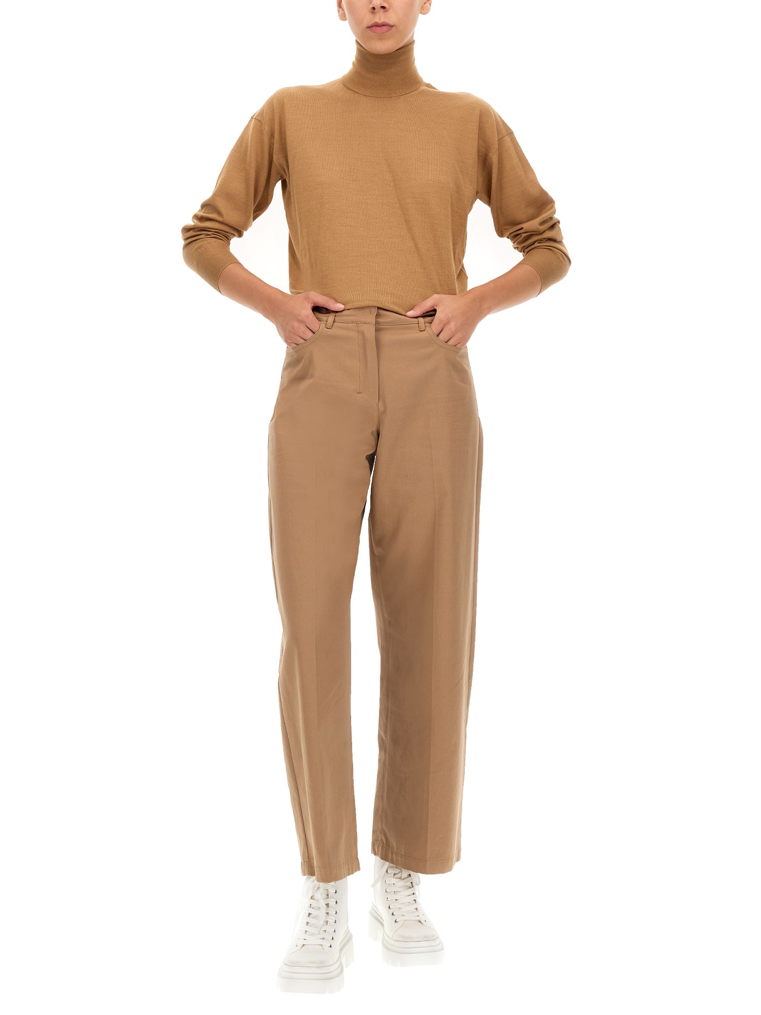 S MAX MARA    WIDE LEG COTTON PANTS