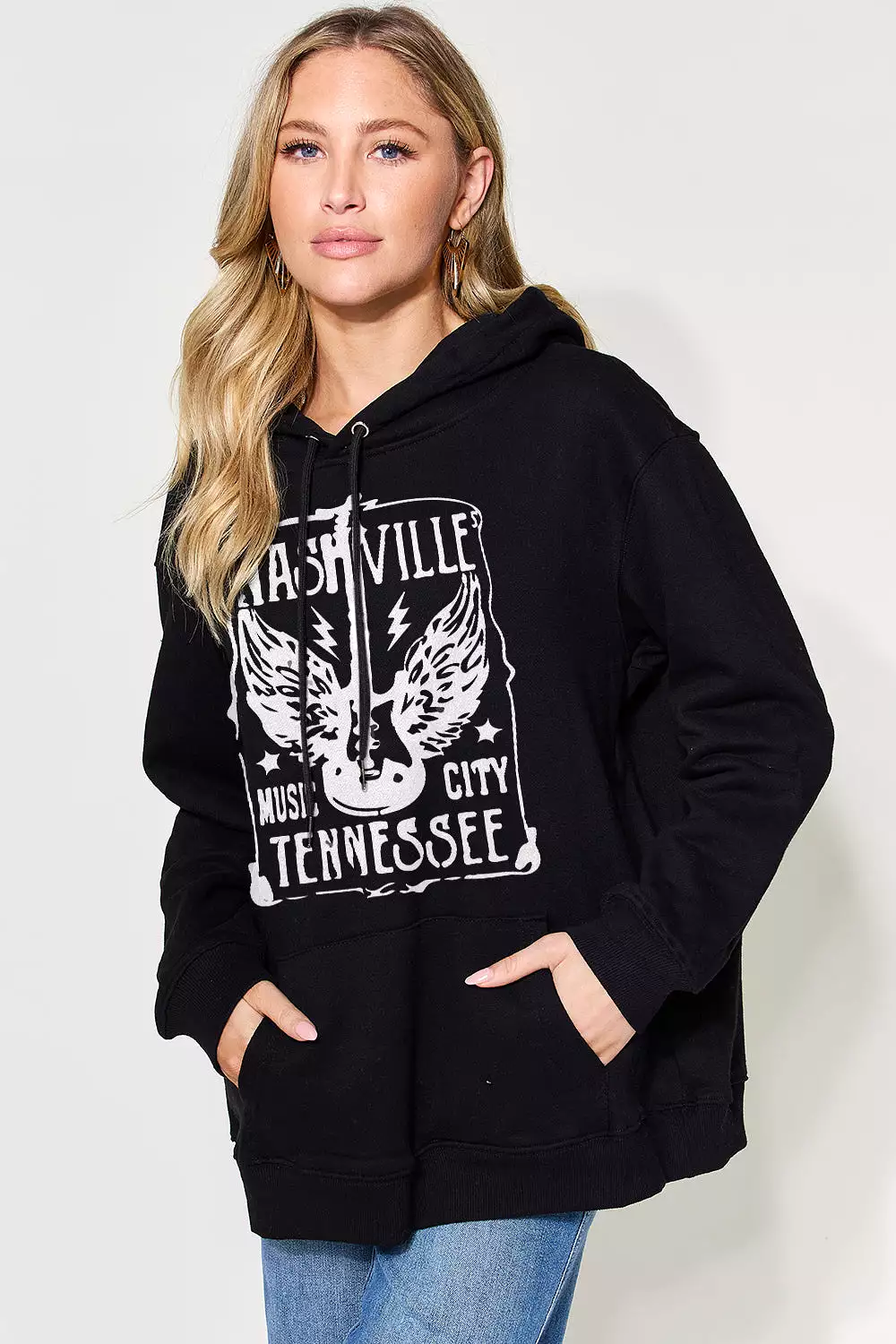 Simply Love Full Size Graphic Long Sleeve Hoodie