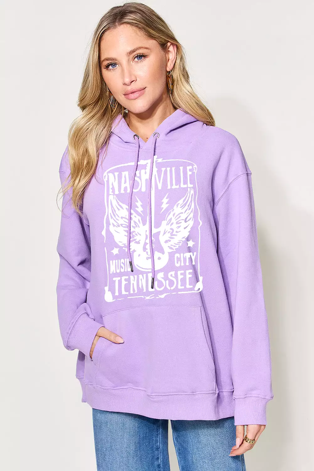 Simply Love Full Size Graphic Long Sleeve Hoodie