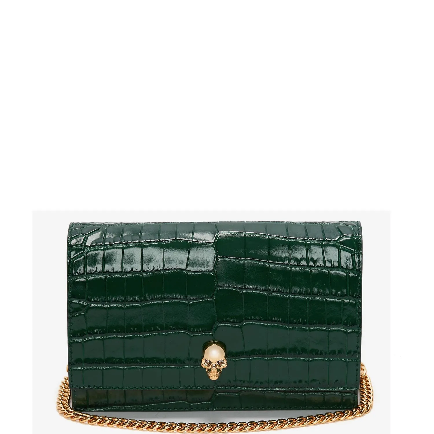 Skull Mini Bag Croc, Emerald