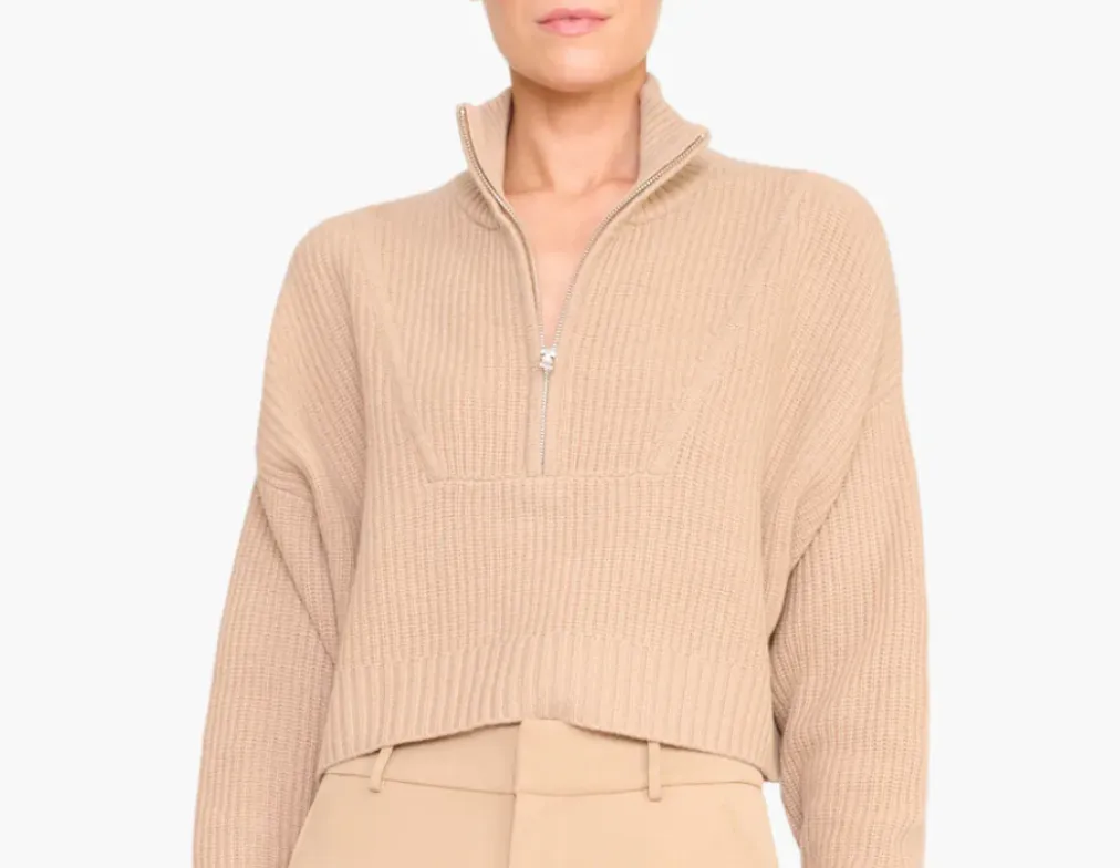 STAUD CROPPED HAMPTON SWEATER