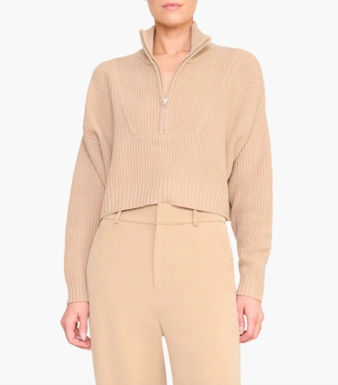 STAUD CROPPED HAMPTON SWEATER