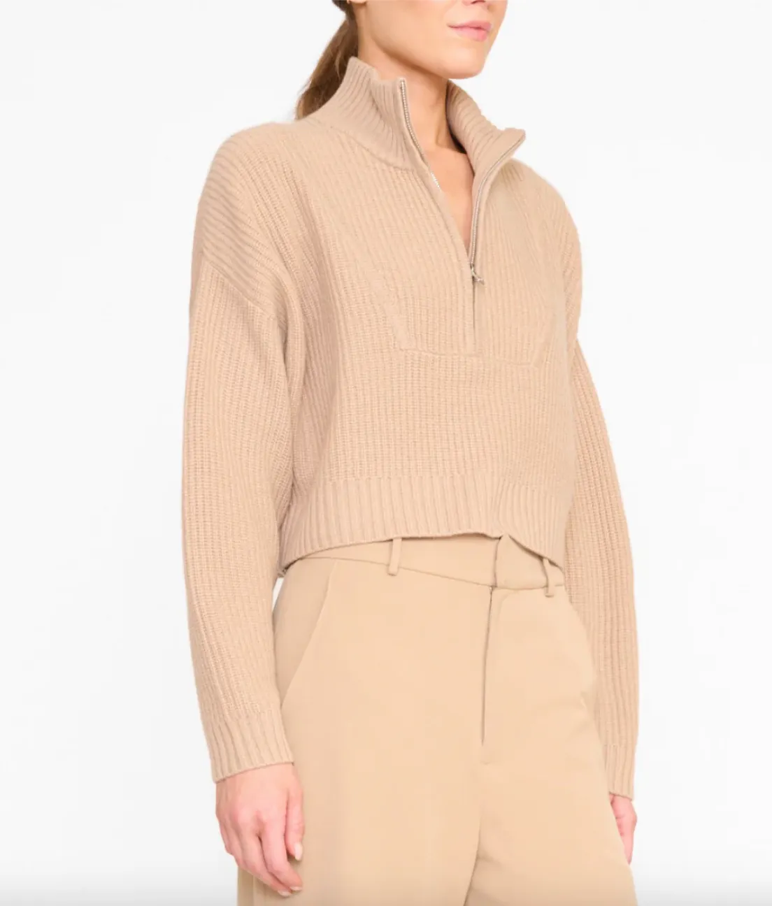 STAUD CROPPED HAMPTON SWEATER