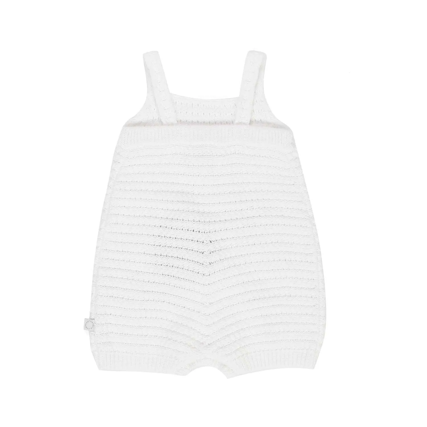 Stella Mccartney White Crochet Romper With Flowers For Baby Girl