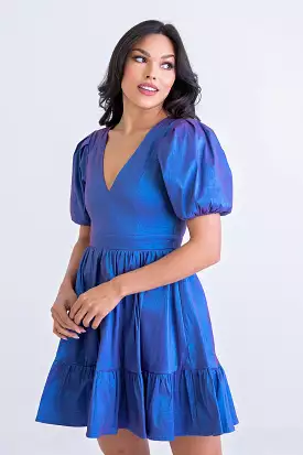 Taffeta Vneck Dress