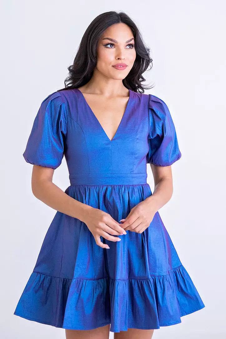 Taffeta Vneck Dress