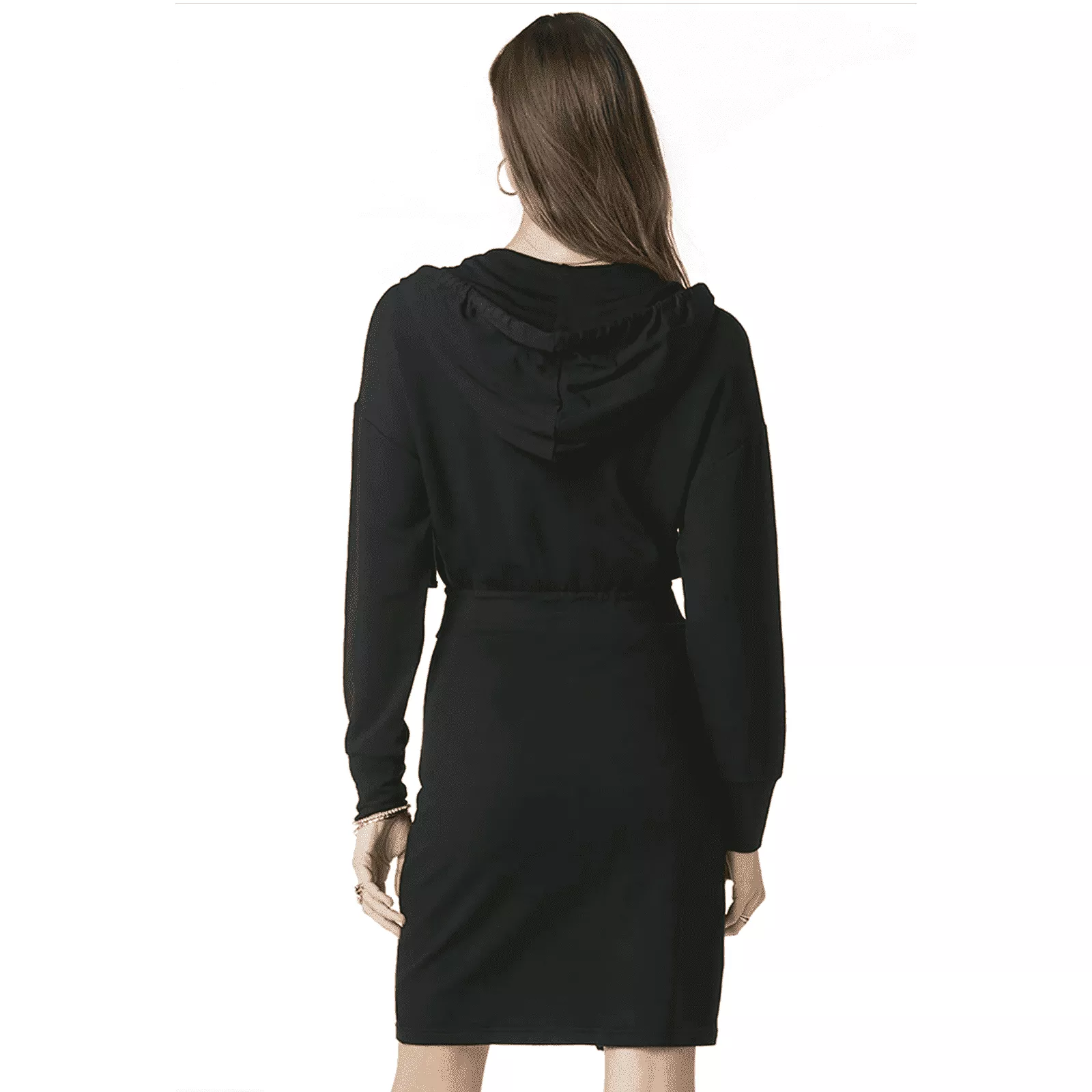 Tart Collection Quixley Zipper Fitted Waist Hoodie Dress - Black