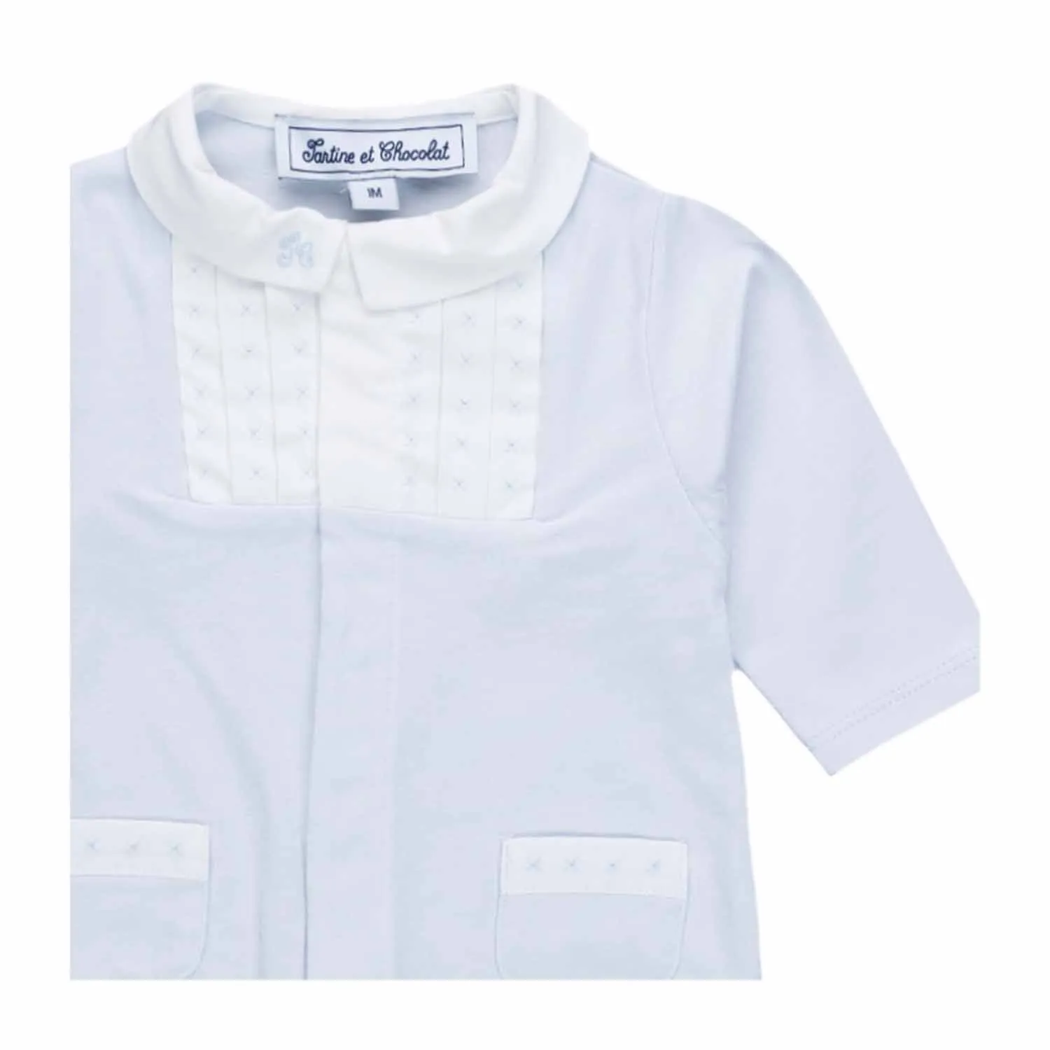 Tartine Et Chocolat Light Blue Romper For Baby