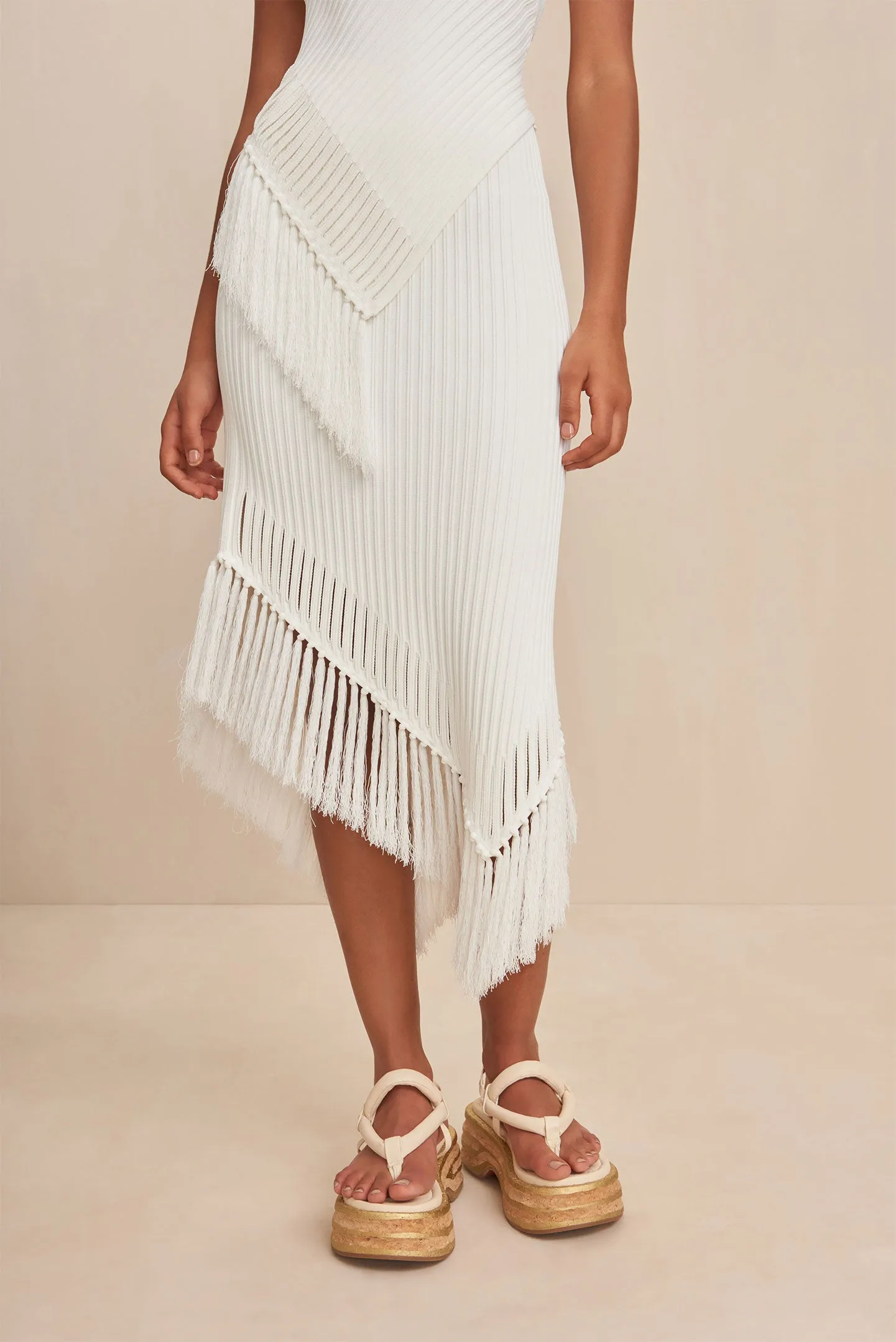 TONISHA KNIT SKIRT - OFF WHITE