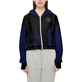 TRP Matrix 02 Designer Cropped Drop Shoulder Full Zip Hoodie