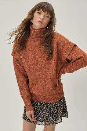 Turtleneck Sleeve Detail Sweater