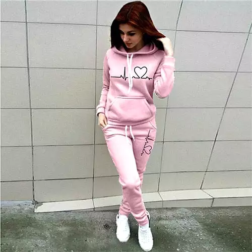 Two Piece Set Women Hoodies and Pants Female