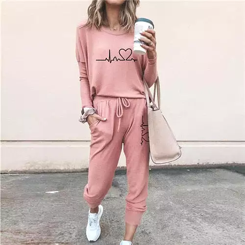 Two Piece Set Women Hoodies and Pants Female