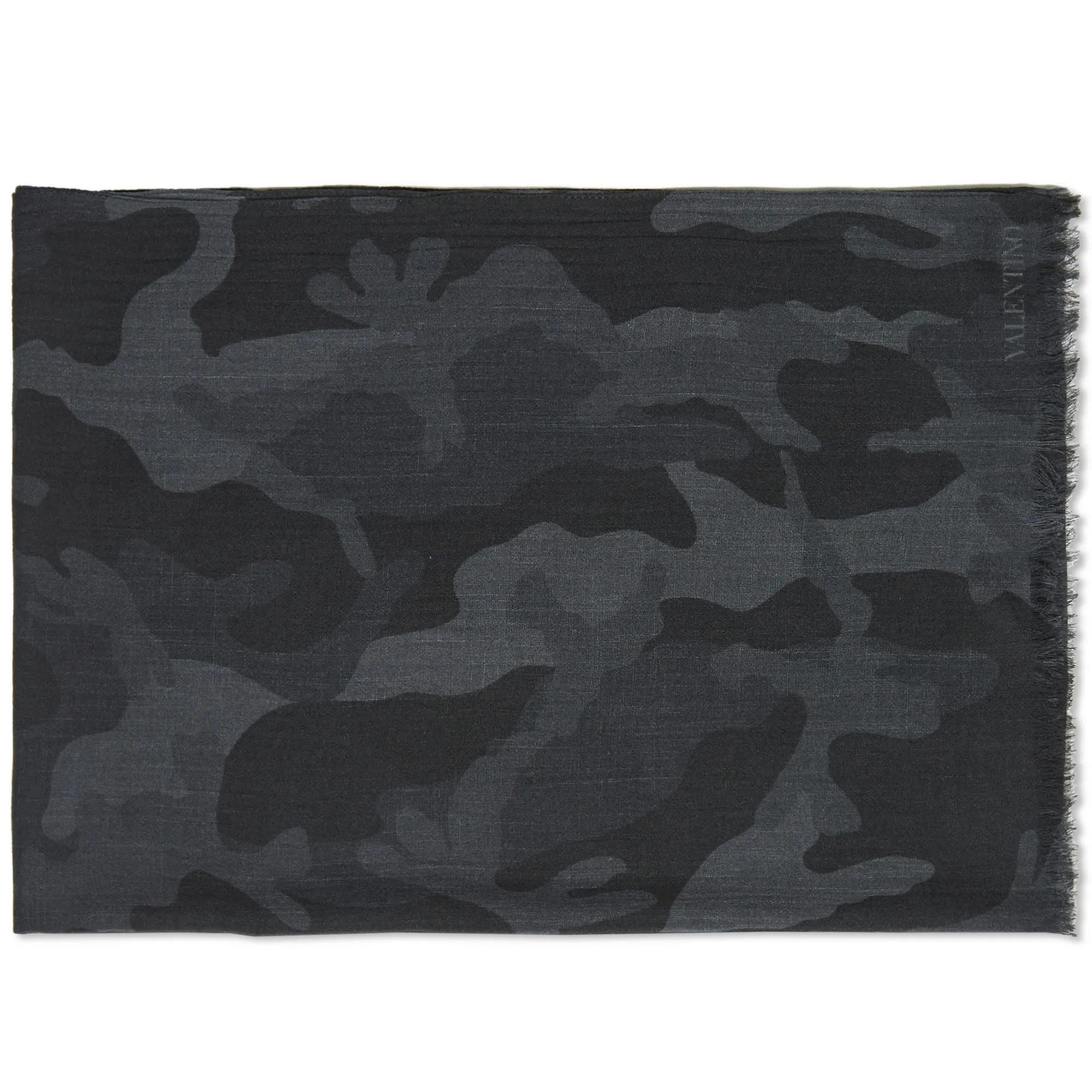 Valentino Wool Camo ScarfBlack