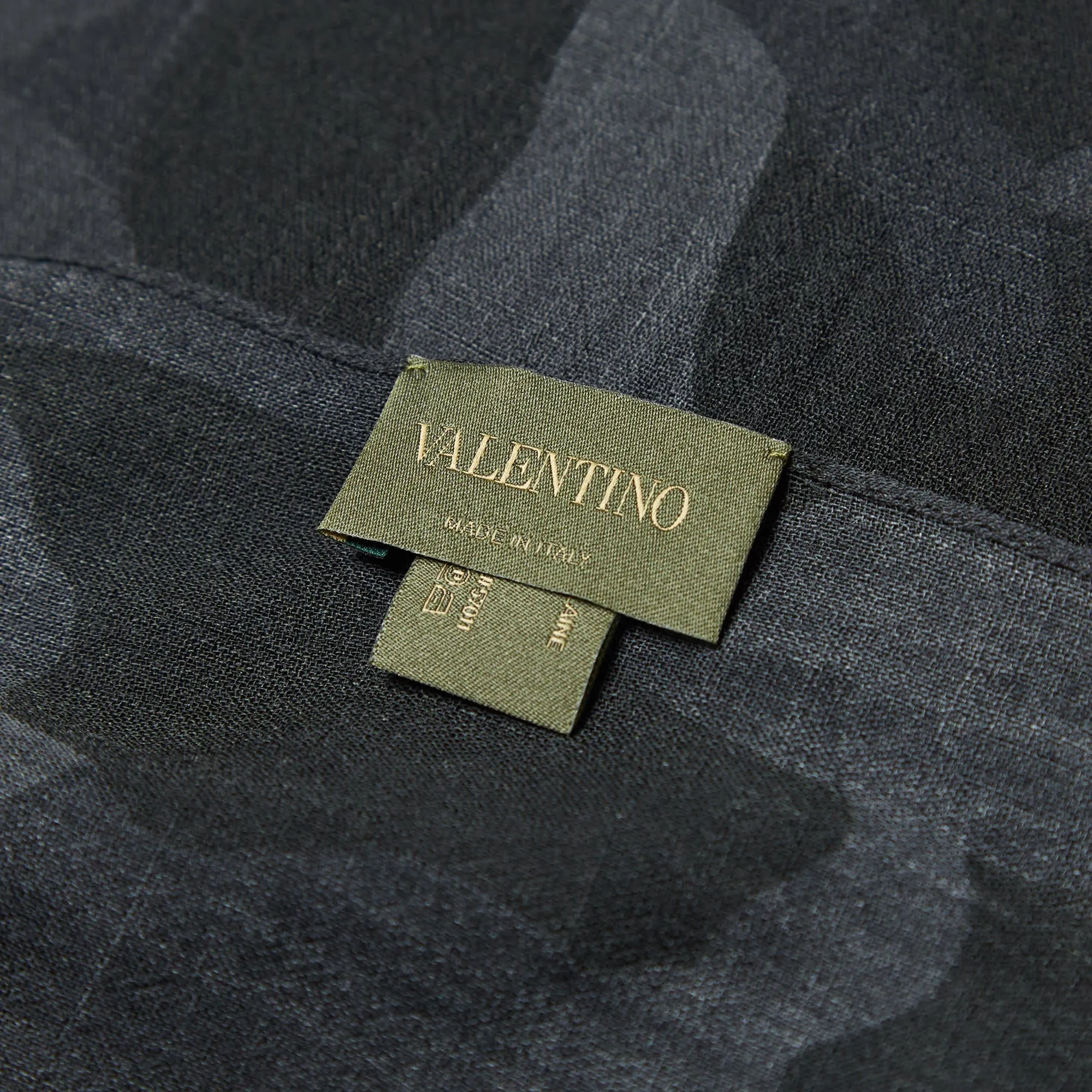 Valentino Wool Camo ScarfBlack