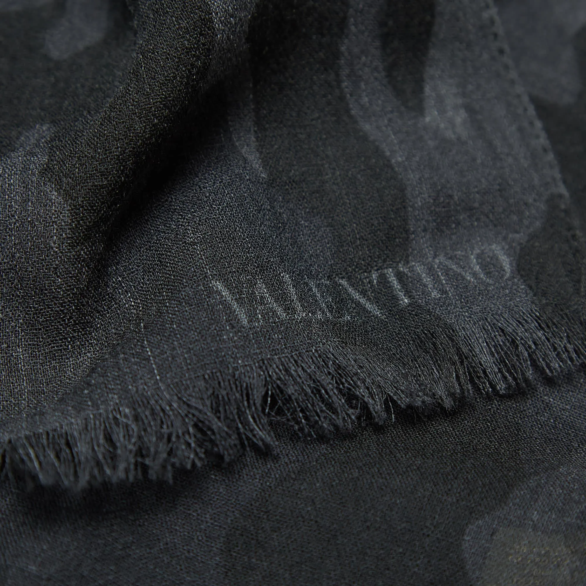 Valentino Wool Camo ScarfBlack