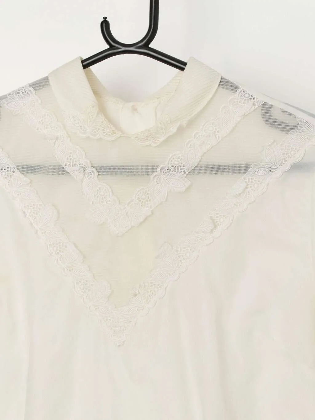 Vintage 1970s lace trimmed blouse – Medium