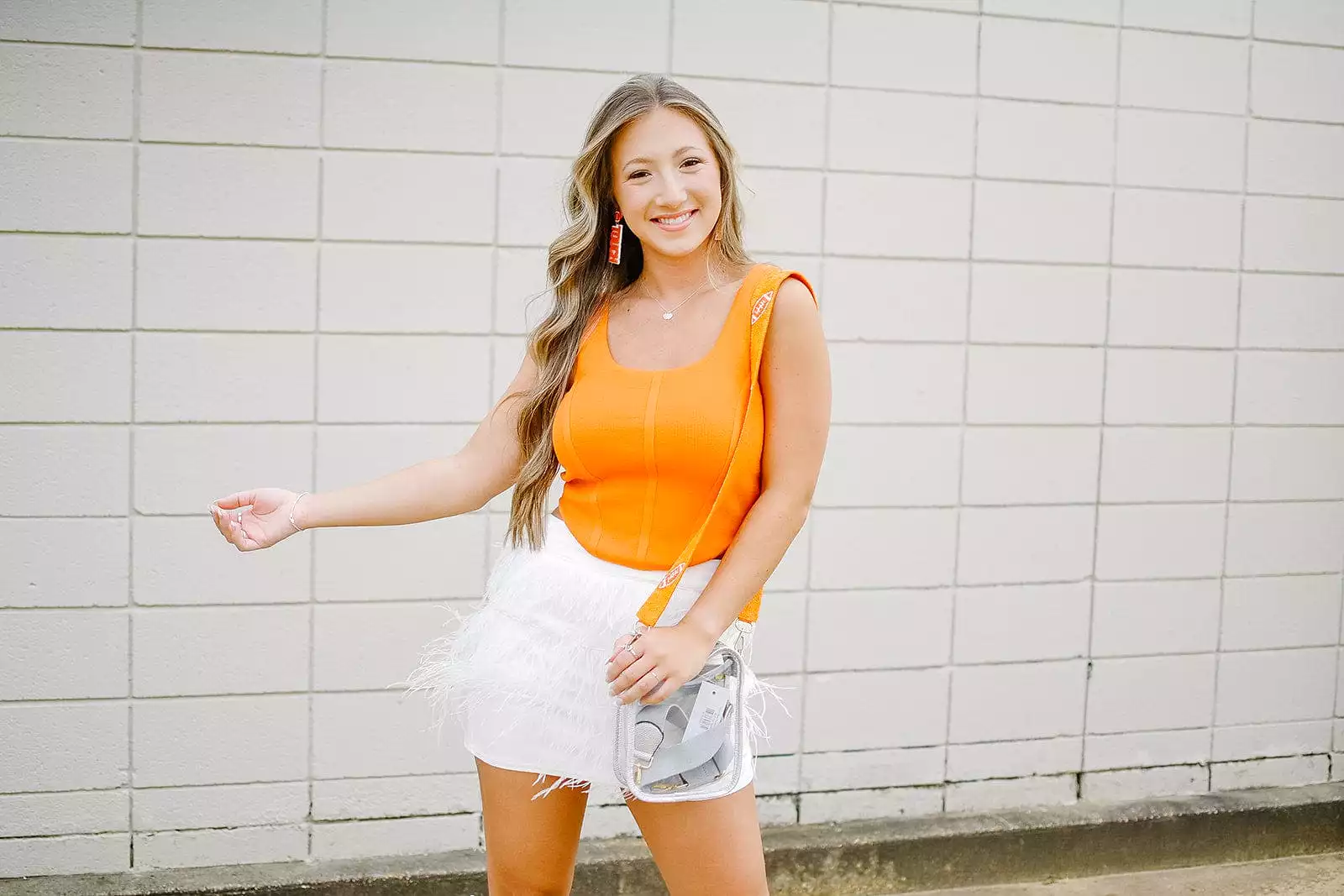 White Feather Tiered Mini Skirt