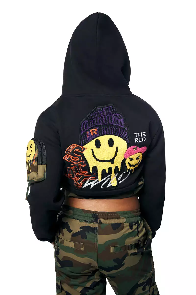 Women's Camo Trim Crop Hoodie