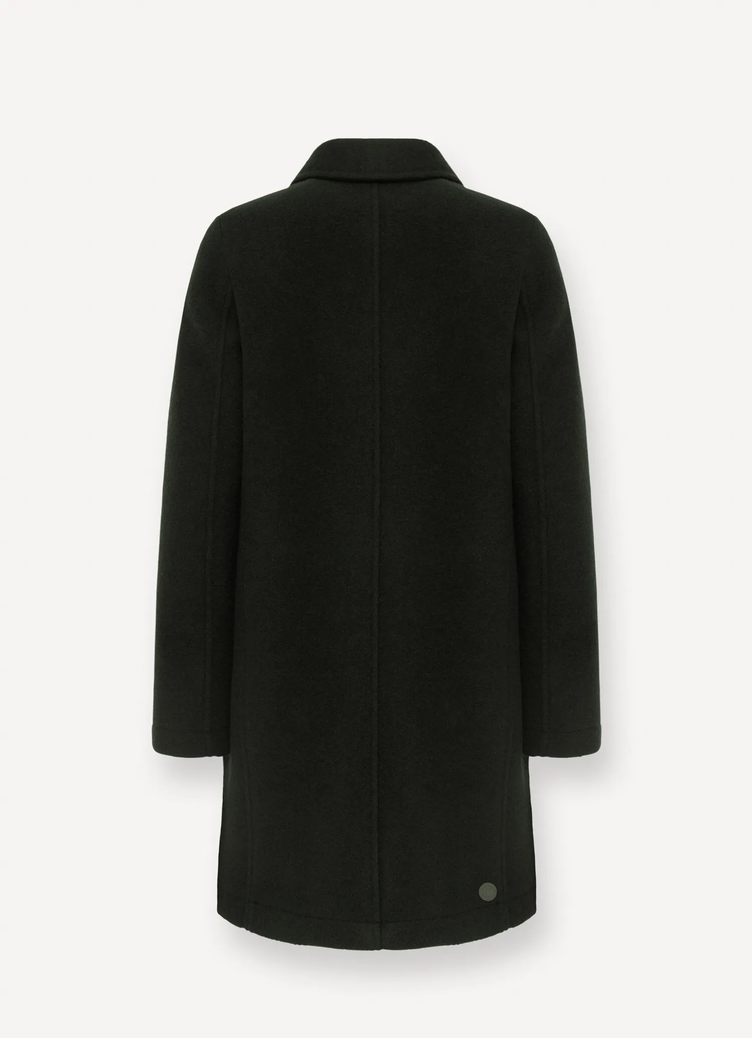 Wool baize coat with zip-