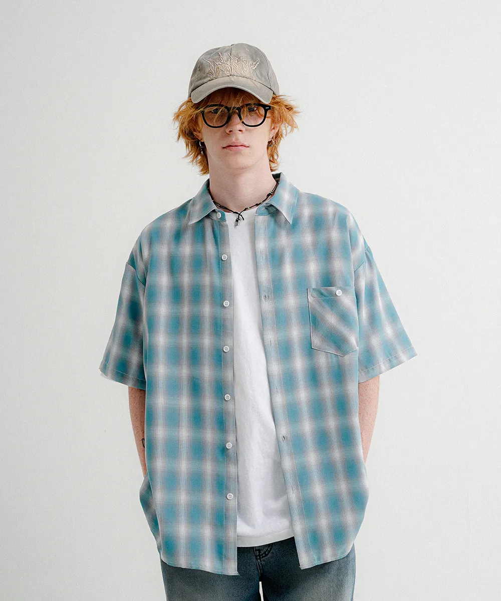 WV PROJECT  |[WV PROJECT]★HYPE OMBRE CHECK SHORT SLEEVE SHIRT