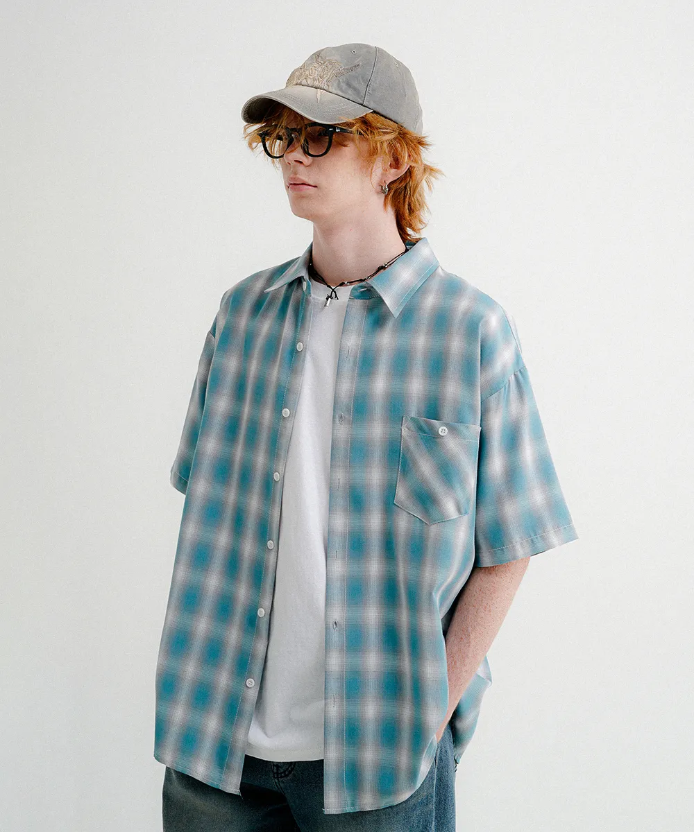 WV PROJECT  |[WV PROJECT]★HYPE OMBRE CHECK SHORT SLEEVE SHIRT