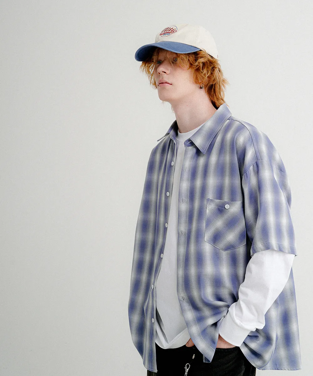 WV PROJECT  |[WV PROJECT]★HYPE OMBRE CHECK SHORT SLEEVE SHIRT