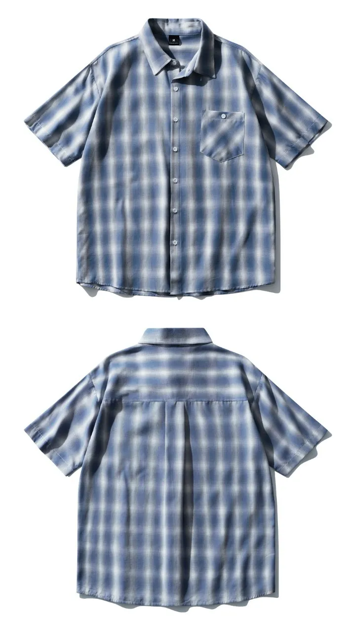 WV PROJECT  |[WV PROJECT]★HYPE OMBRE CHECK SHORT SLEEVE SHIRT