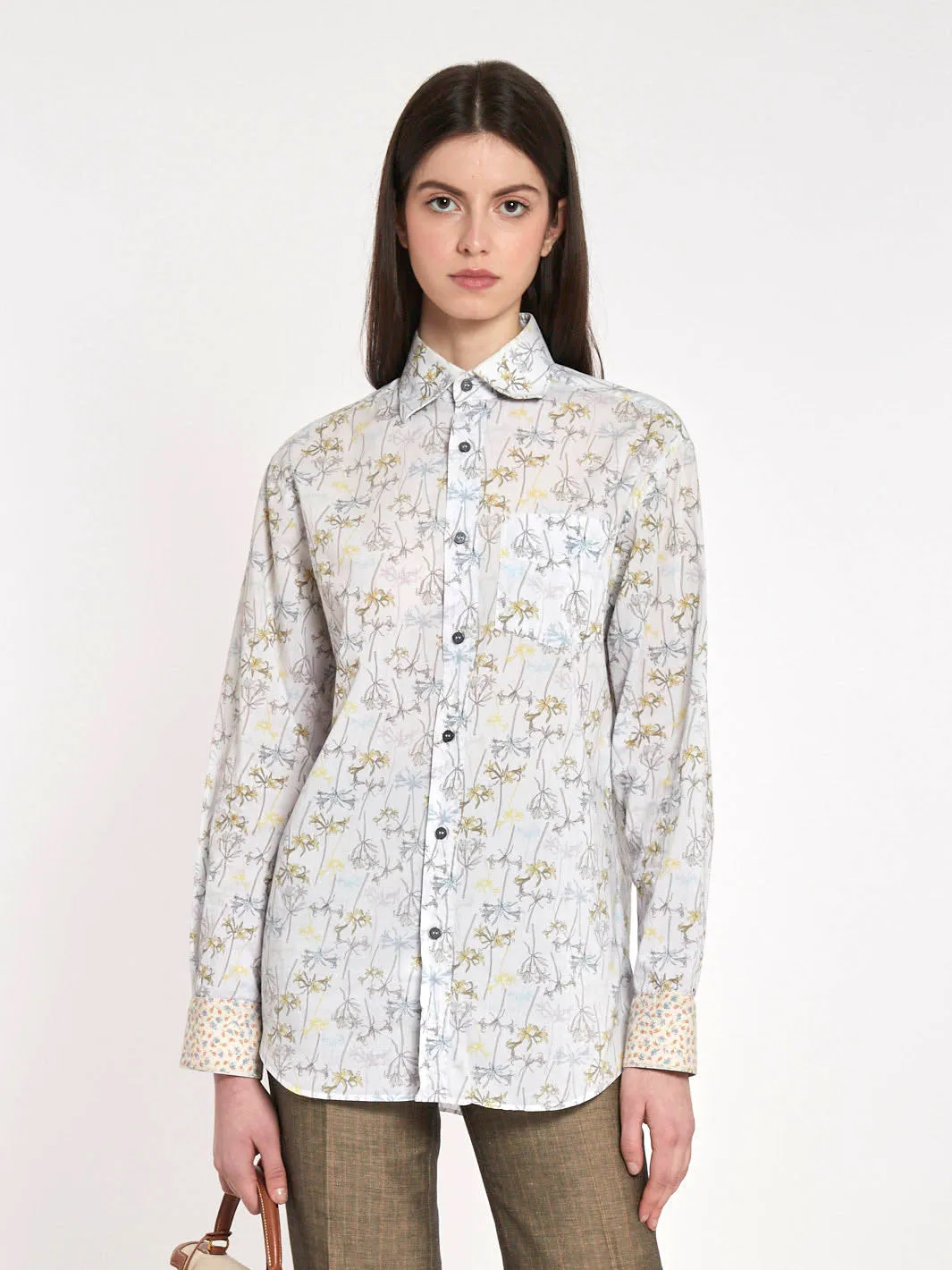 Y2K Paul Smith cotton blouse with colorful lilies pattern