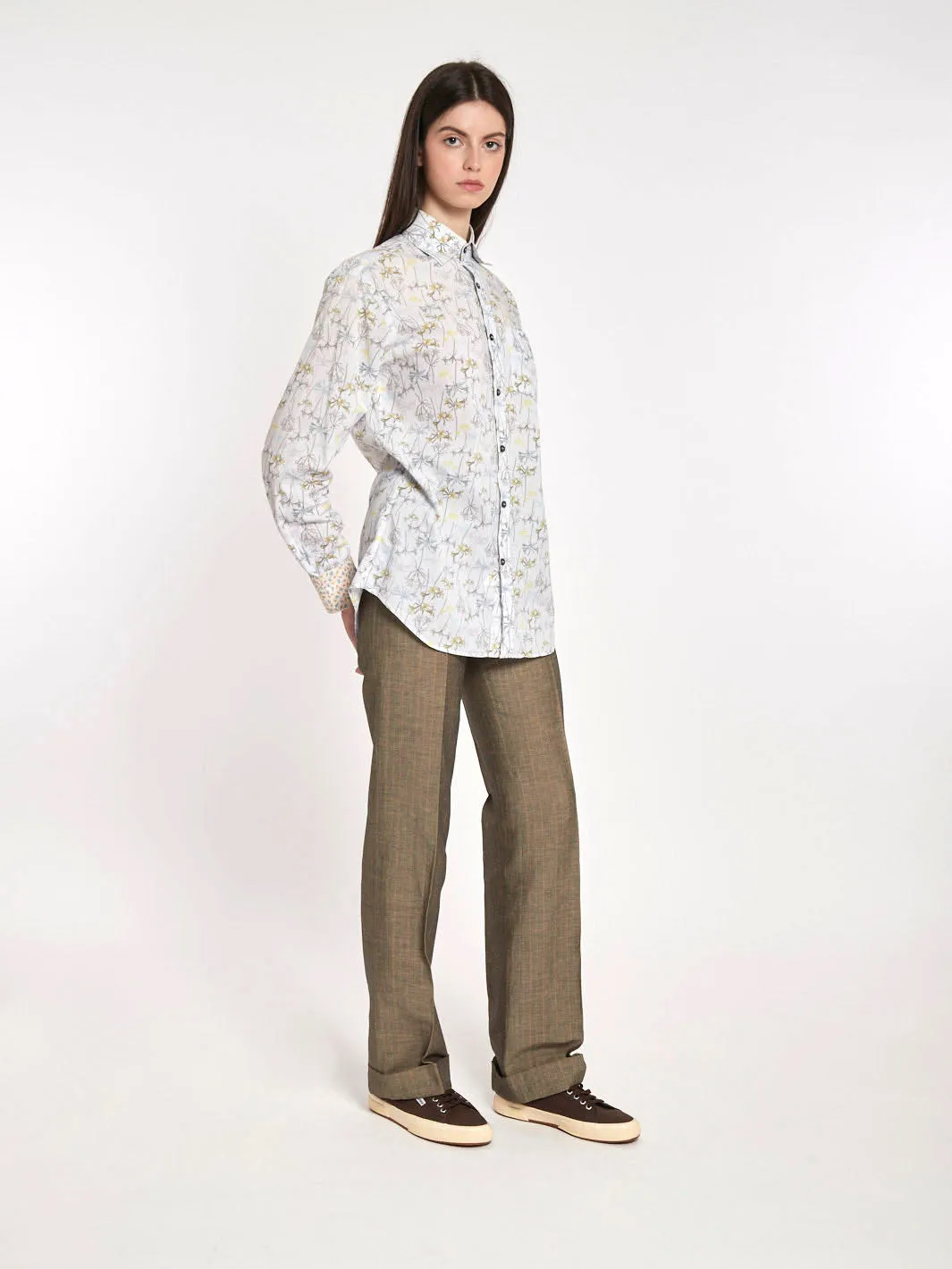 Y2K Paul Smith cotton blouse with colorful lilies pattern