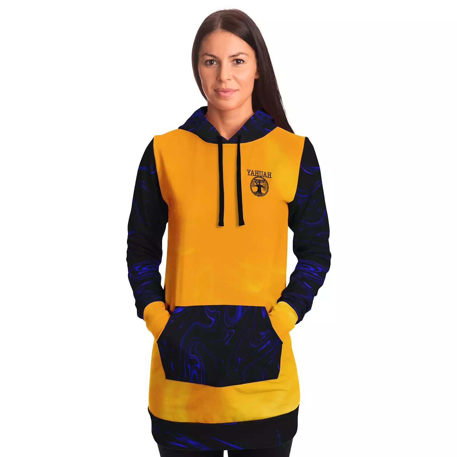 Yahuah-Tree of Life 02-02 Elect Ladies Designer Athletic Longline Hoodie