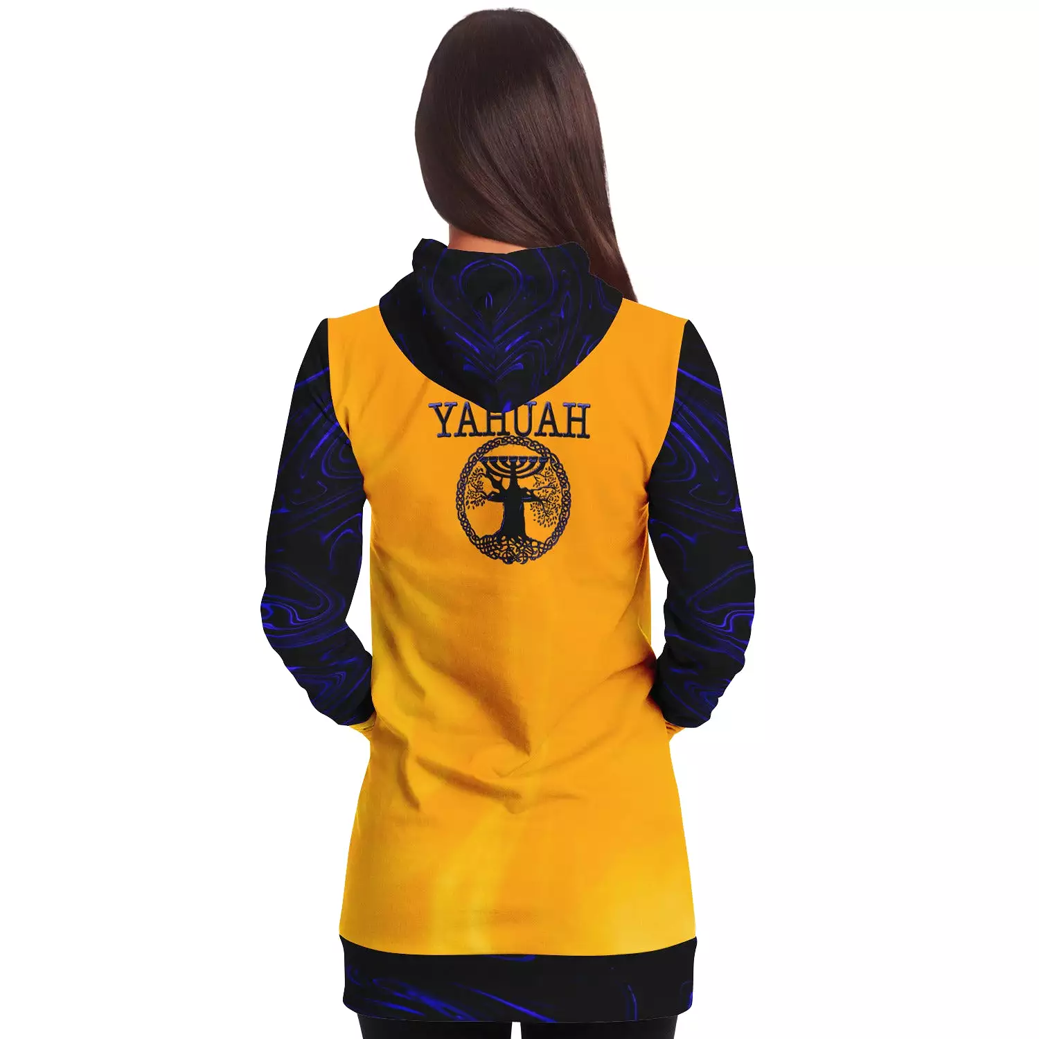 Yahuah-Tree of Life 02-02 Elect Ladies Designer Athletic Longline Hoodie