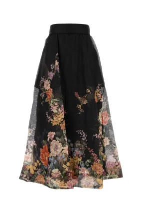 Zimmermann Printed Linen Blend Pavilion Skirt